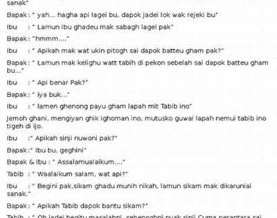 Percakapan Bahasa Lampung 2 Orang Dialek A