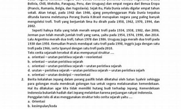 Contoh Soal Teks Cerita Sejarah Dan Pembahasannya - Sepertinya